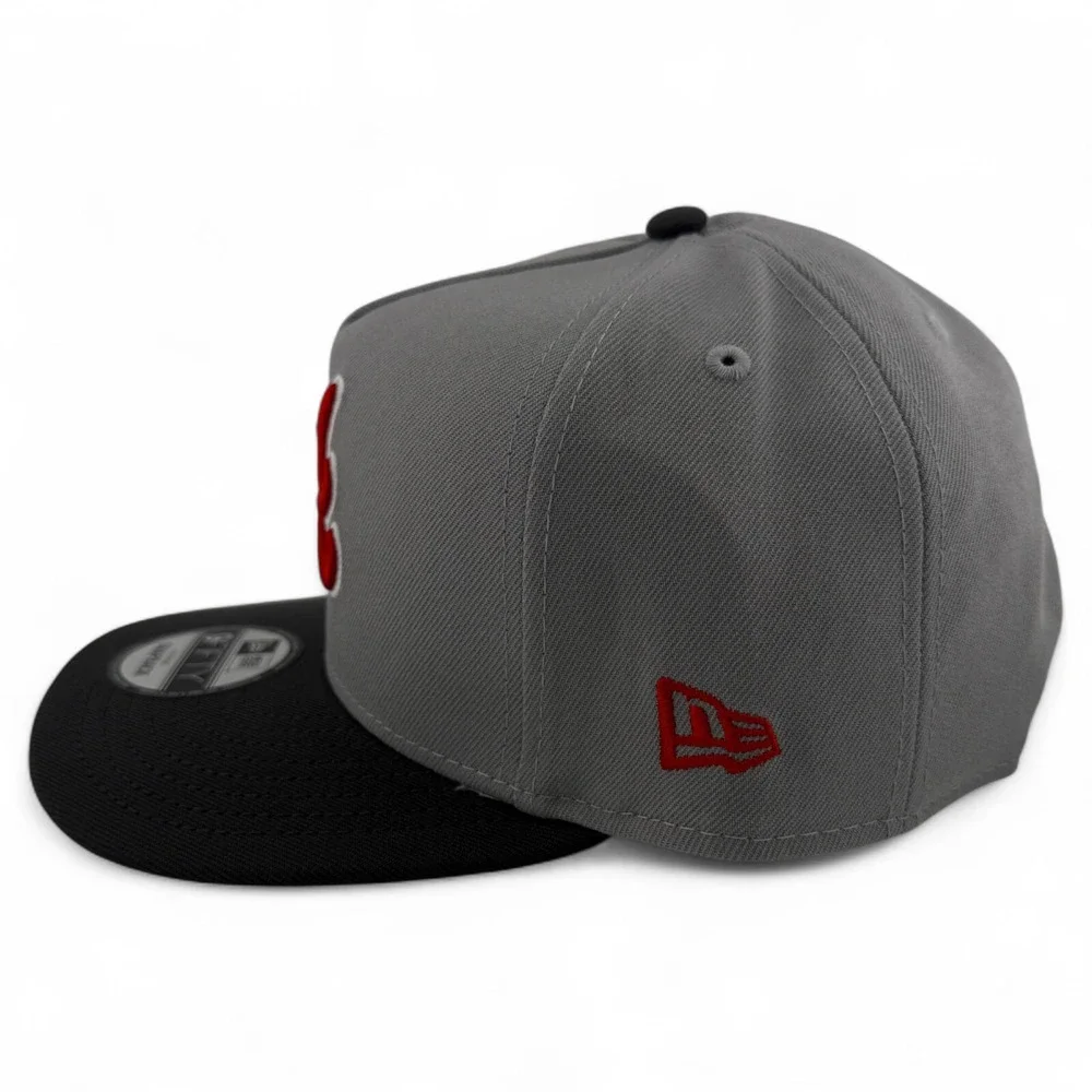 New Era Atlanta Braves MLB Grey A-Frame 9FIFTY Snapback Adjustable Hat Cap